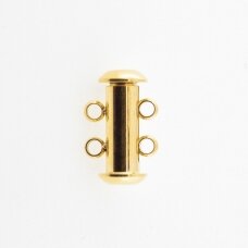 Stainless steel magnetic 2 strand slide lock clasp, gold plated, gold color, diameter-15 mm