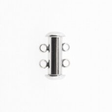 Stainless steel magnetic 2 strand slide lock clasp, silver color, diameter-15 mm