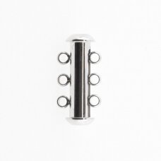 Stainless steel magnetic 3 strand slide lock clasp, silver color, diameter-20 mm