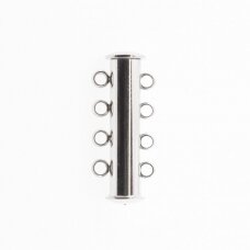 Stainless steel magnetic 4 strand slide lock clasp, silver color, diameter-25 mm
