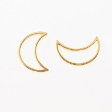 Stainless steel silver moon pendant, gold plated, gold color, length-32 mm Stainless steel silver moon pendant, gold plated, gold color, length-32 mm