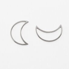 Stainless steel silver moon pendant, silver color, length-32 mm Stainless steel silver moon pendant, silver color, length-32 mm