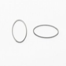 Stainless steel oval pendant, silver color, length-33 mm Stainless steel oval pendant, silver color, length-33 mm