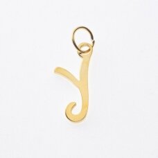 Stainless steel letter 'Y' pendant, gold plated, gold color, wide-10 mm, length-17 mm, hole size-4 mm Stainless steel letter 'Y' pendant, gold plated, gold color, wide-10 mm, length-17 mm, hole size-4 mm
