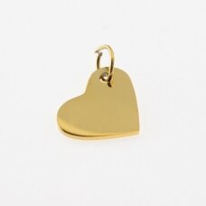 Stainless steel heart pendant, gold plated, gold color, wide-10.5 mm, length-14.5 mm, hole size-4 mm Stainless steel heart pendant, gold plated, gold color, wide-10.5 mm, length-14.5 mm, hole size-4 mm