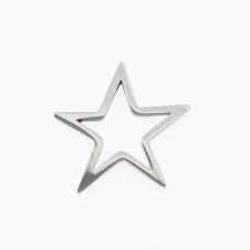 Stainless steel star pendant, silver color, wide-17.5 mm, length-18 mm, line diameter-1 mm