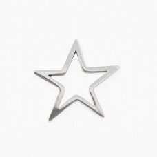 Stainless steel star pendant, silver color, wide-17.5 mm, length-18 mm, line diameter-1 mm Stainless steel star pendant, silver color, wide-17.5 mm, length-18 mm, line diameter-1 mm