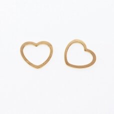 Stainless steel heart pendant, gold plated, gold color, length-32 mm Stainless steel heart pendant, gold plated, gold color, length-32 mm