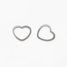 Nerūdijančio plieno širdelės formos pakabukas, sidbrinė spalva, ilgis-32 mm Nerūdijančio plieno širdelės formos pakabukas, sidbrinė spalva, ilgis-32 mm
