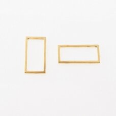 Stainless steel rectangle pendant, gold plated, gold color, length-29 mm Stainless steel rectangle pendant, gold plated, gold color, length-29 mm