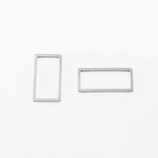 Stainless steel rectangle pendant, silver color, length-29 mm