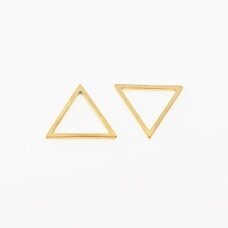 Nerūdijančio plieno trikampio formos pakabukas, paauksuotas, auksinė spalva, ilgis-35 mm