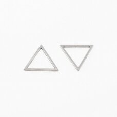 Nerūdijančio plieno trikampio formos pakabukas, sidabrinė spalva, ilgis-35 mm