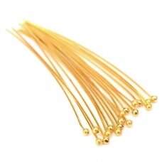 Stainless steel, gold-plated twice, 0,7x50mm-20pcs