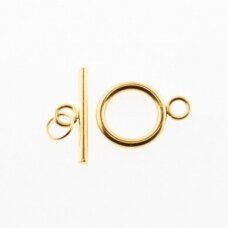 Stainless steel, gold-plated twice, 14mm-5pcs