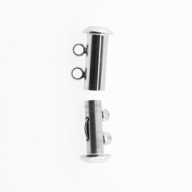 Nerūdijančio plieno magnetinis užsegimas, 2 eilių, sidabrinė spalva, diametras-15 mm Nerūdijančio plieno magnetinis užsegimas, 2 eilių, sidabrinė spalva, diametras-15 mm