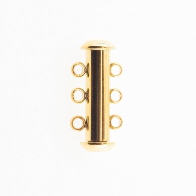 Stainless steel magnetic 3 strand slide lock clasp, gold plated, gold color, diameter-20 mm Stainless steel magnetic 3 strand slide lock clasp, gold plated, gold color, diameter-20 mm