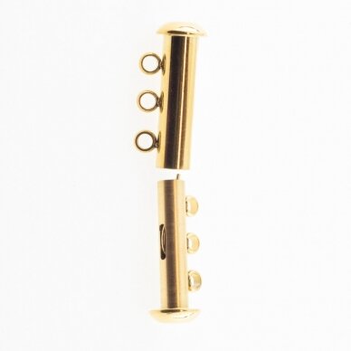 Stainless steel magnetic 3 strand slide lock clasp, gold plated, gold color, diameter-20 mm Stainless steel magnetic 3 strand slide lock clasp, gold plated, gold color, diameter-20 mm