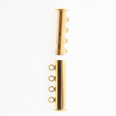 Stainless steel magnetic 4 strand slide lock clasp, gold plated, gold color, diameter-25 mm Stainless steel magnetic 4 strand slide lock clasp, gold plated, gold color, diameter-25 mm