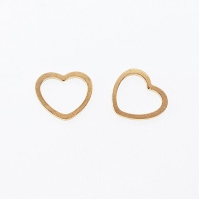 Stainless steel heart pendant, gold plated, gold color, length-32 mm