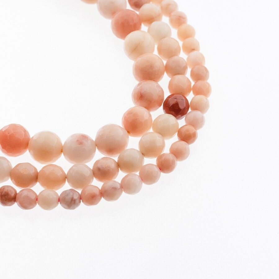 Opaque Pink Aventurine, Natural, B Grade, Faceted Round Bead, 37-39 cm/strand, 4, 6, 8, 10, 12 mm Opaque Pink Aventurine, Natural, B Grade, Faceted Round Bead, 37-39 cm/strand, 4, 6, 8, 10, 12 mm