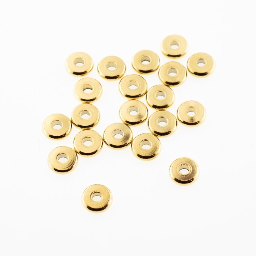 20 pcs, stainless steel abacus beads, gold plated, gold color, line diameter-1.5 mm, hole size-1.5 mm, outer diameter-4 mm 20 pcs, stainless steel abacus beads, gold plated, gold color, line diameter-1.5 mm, hole size-1.5 mm, outer diameter-4 mm