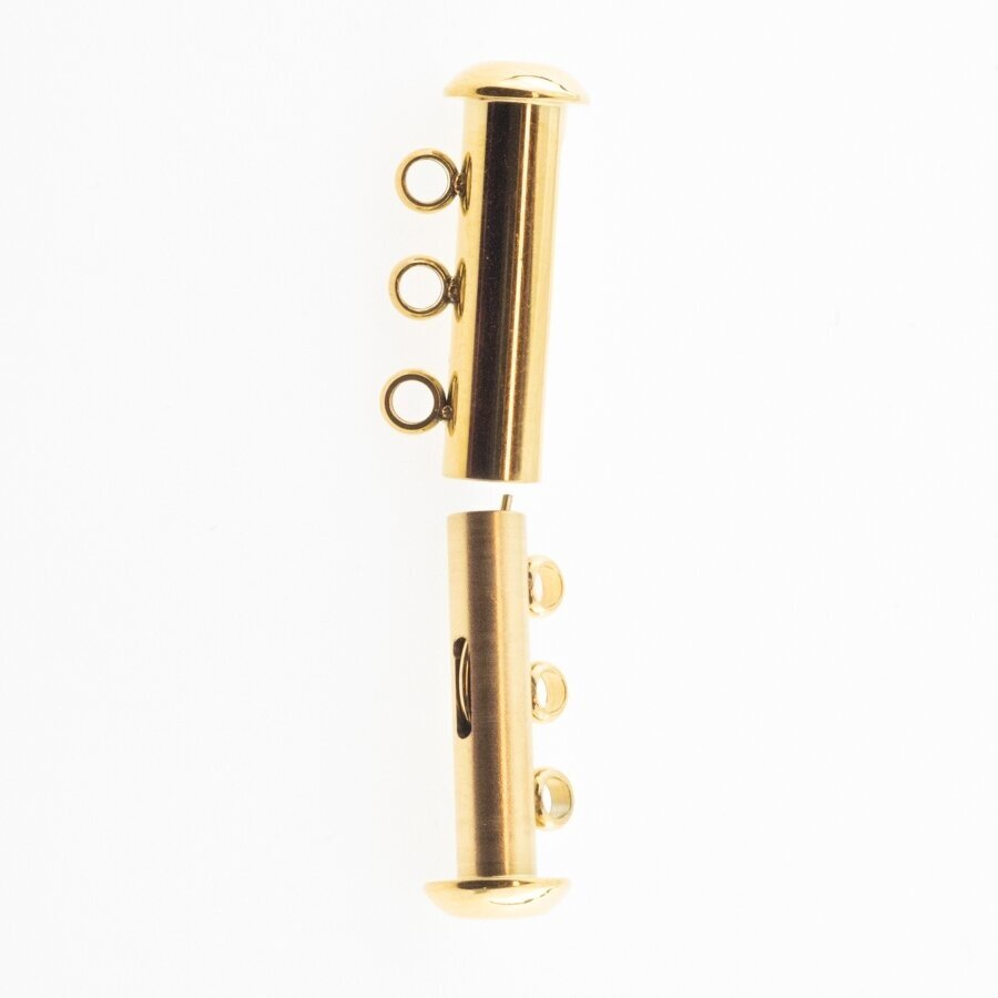 Stainless steel magnetic 3 strand slide lock clasp, gold plated, gold color, diameter-20 mm Stainless steel magnetic 3 strand slide lock clasp, gold plated, gold color, diameter-20 mm