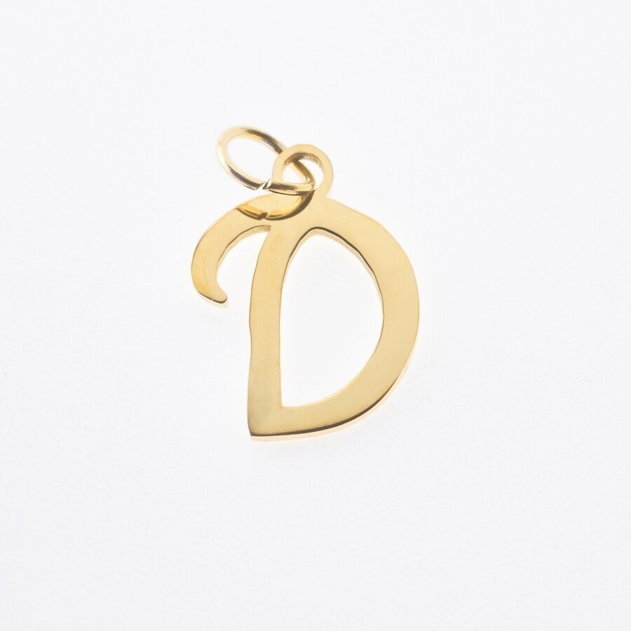 Stainless steel letter 'D' pendant, gold plated, gold color, wide-10 mm, length-17 mm, hole size-4 mm Stainless steel letter 'D' pendant, gold plated, gold color, wide-10 mm, length-17 mm, hole size-4 mm