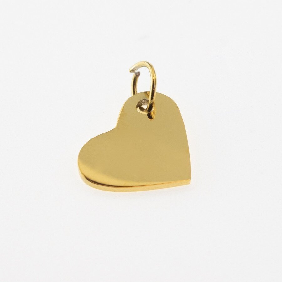 Stainless steel heart pendant, gold plated, gold color, wide-10.5 mm, length-14.5 mm, hole size-4 mm Stainless steel heart pendant, gold plated, gold color, wide-10.5 mm, length-14.5 mm, hole size-4 mm