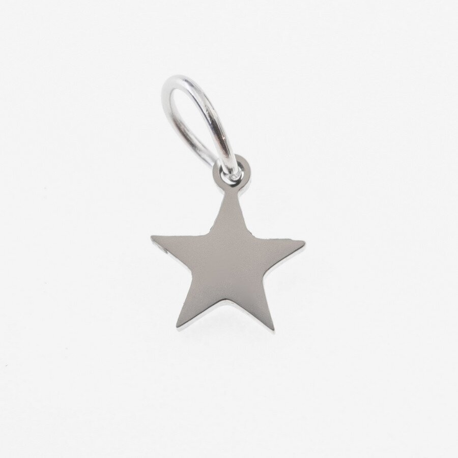Stainless steel star pendant, silver color, wide-6 mm, length-10 mm, hole size-4 mm Stainless steel star pendant, silver color, wide-6 mm, length-10 mm, hole size-4 mm