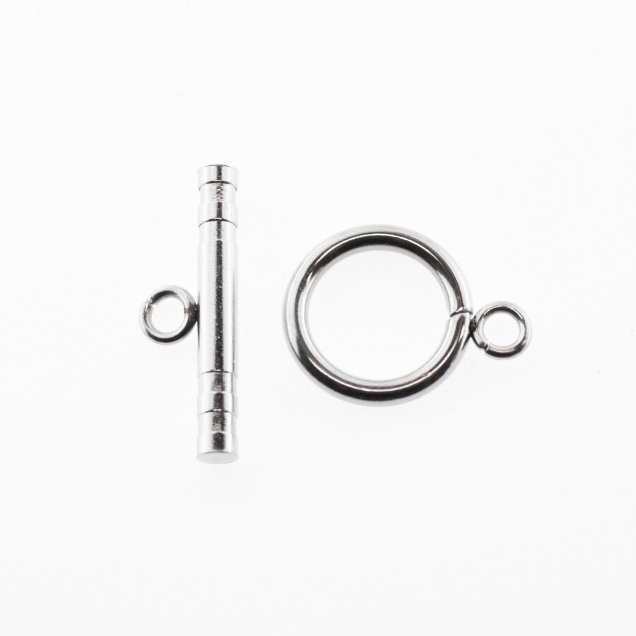 Stainless steel toggle clasp, silver color, ring size: 18x14x2 mm, hole-2 mm, bar: 22x7x3 mm, hole-2 mm Stainless steel toggle clasp, silver color, ring size: 18x14x2 mm, hole-2 mm, bar: 22x7x3 mm, hole-2 mm