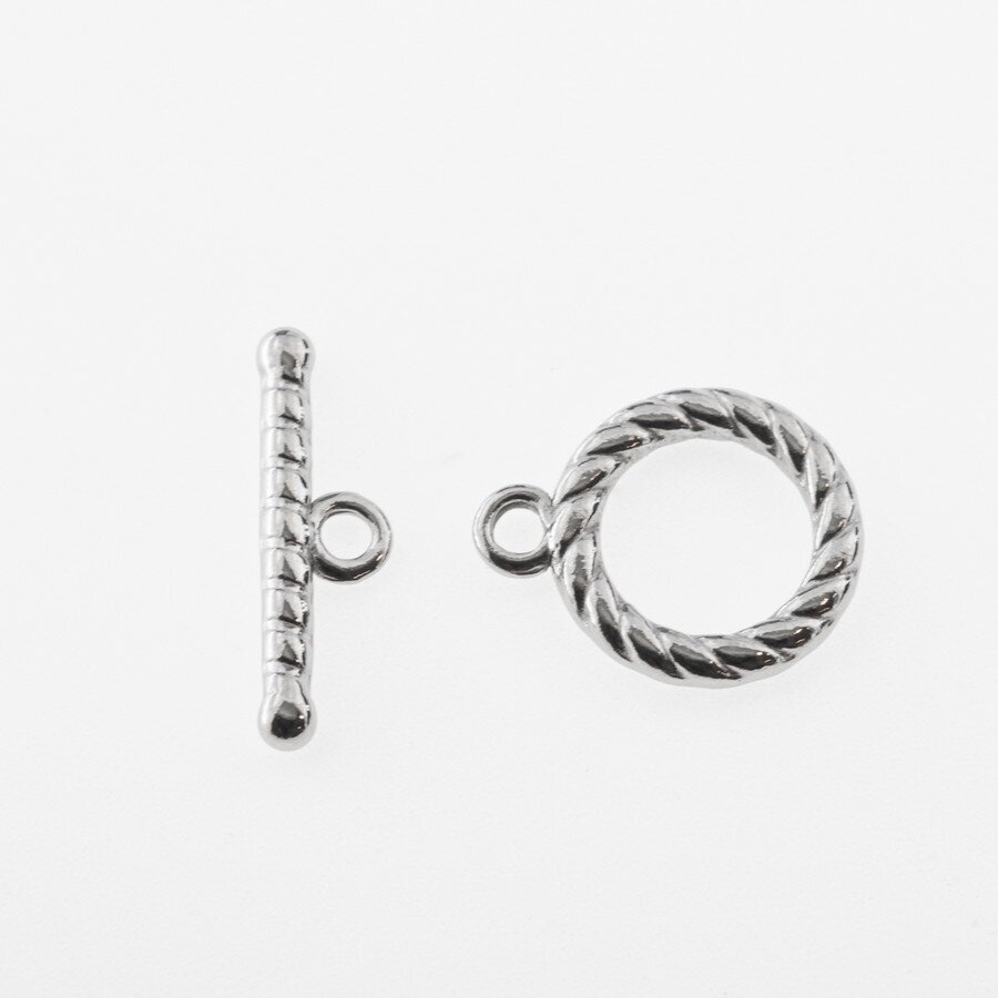 Nerūdijančio plieno perkišamas užsegimas, sidabrinė spalva, žiedo dydis: 19x15x3 mm, skylė-1.8 mm, lazdelė: 21x7x3 mm, skylė-1.8 mm