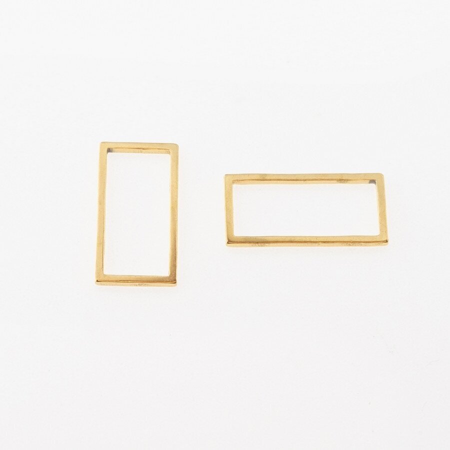 Stainless steel rectangle pendant, gold plated, gold color, length-29 mm Stainless steel rectangle pendant, gold plated, gold color, length-29 mm