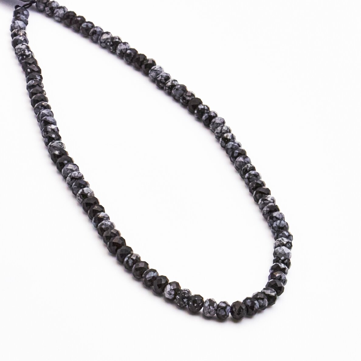 Obsidian, 6x4 mm,  37-39 cm/strand