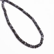 Obsidian, 6x4 mm, 37-39 cm/strand Obsidian, 6x4 mm, 37-39 cm/strand