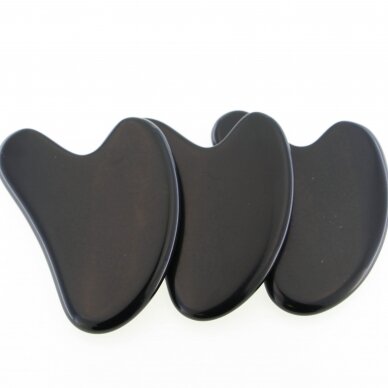 Obsidian stone Gua Sha facial massage tool, natural stone