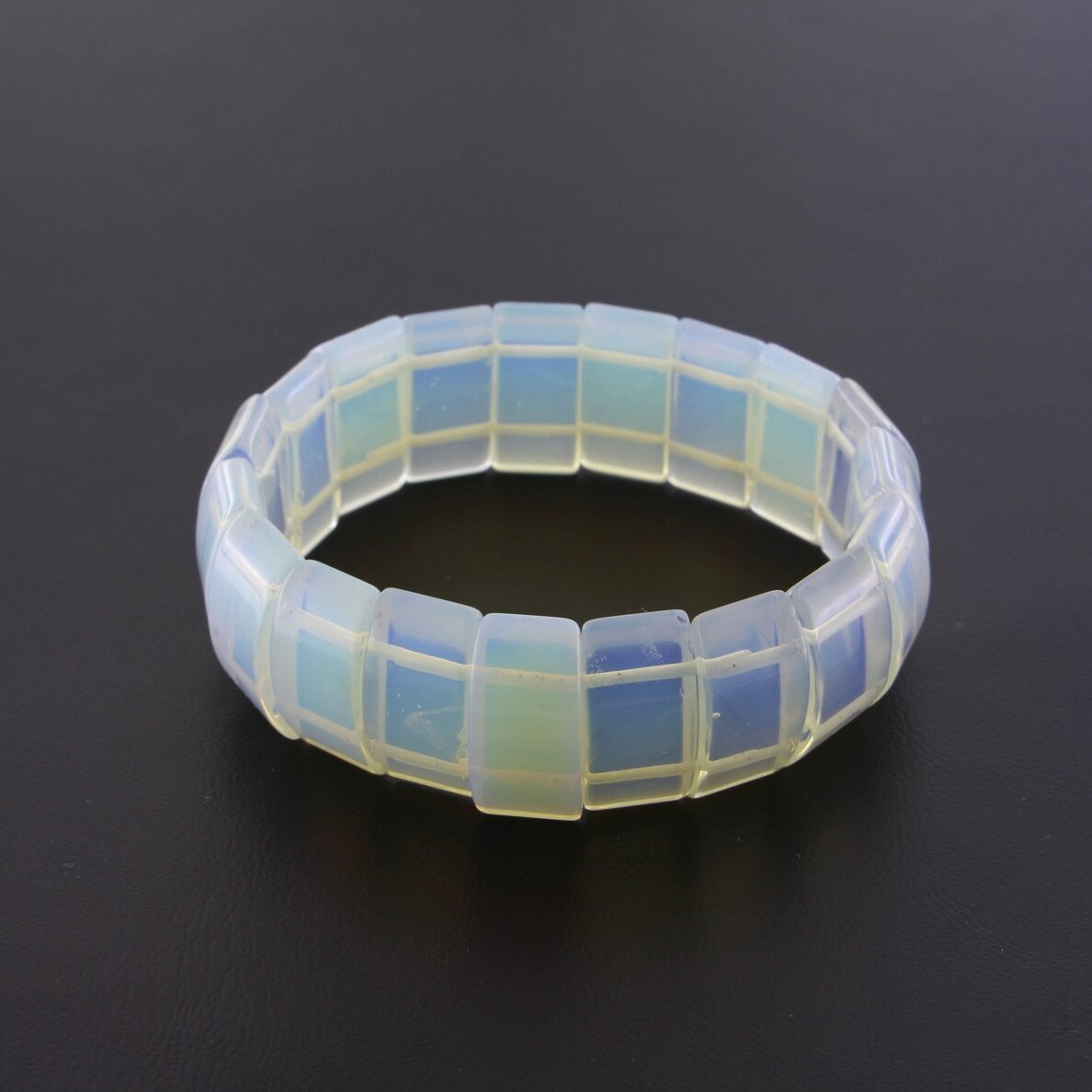 Opalite stone bracelet, cut oval form, 21cm long, 29x12mm size