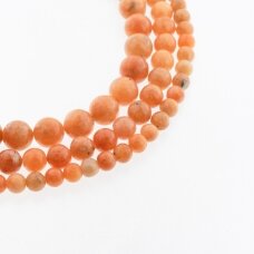 Orange Quartz, Natural, B Grade, Round Bead, 37-39 cm/strand, 4, 6, 8, 10, 12 mm