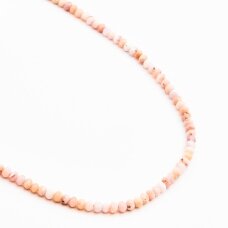 Pink Opal, natural, AB quality, faceted, abacus rondelle bead, 37-39 cm/string, 6x4 mm
