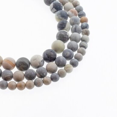Picasso Jasper (Onyx Marble), Natural, B Grade, Matte Round Bead, Grey-Multicolor, 37-39 cm/strand, 4, 6, 8, 10, 12 mm