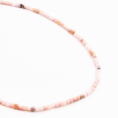 Pink Opal, natural, AB quality, faceted, cube bead, 37-39 cm/string, 4 mm Pink Opal, natural, AB quality, faceted, cube bead, 37-39 cm/string, 4 mm