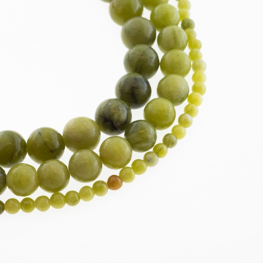 Southern China Jade (Serpentine), Natural, AB Grade, Round Bead, Green, 37-39 cm/strand, 4, 6, 8, 10, 12 mm Southern China Jade (Serpentine), Natural, AB Grade, Round Bead, Green, 37-39 cm/strand, 4, 6, 8, 10, 12 mm