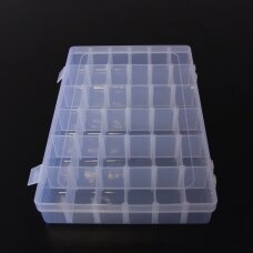 Plastic box with compartments, 27x17x4 cm size, 36 compartments