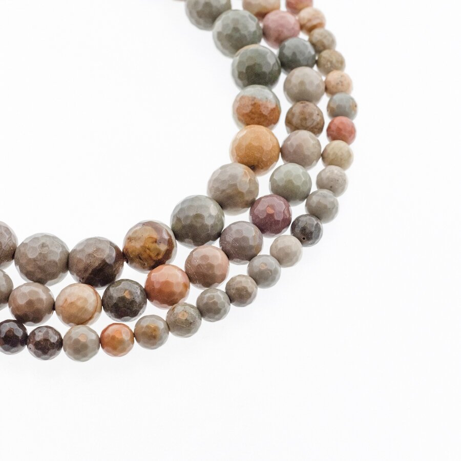 Polychrome Jasper/American Picture Jasper, Natural, Faceted Round Bead, Multicolor, 37-39 cm/strand, 4, 6, 8, 10, 12 mm Polychrome Jasper/American Picture Jasper, Natural, Faceted Round Bead, Multicolor, 37-39 cm/strand, 4, 6, 8, 10, 12 mm