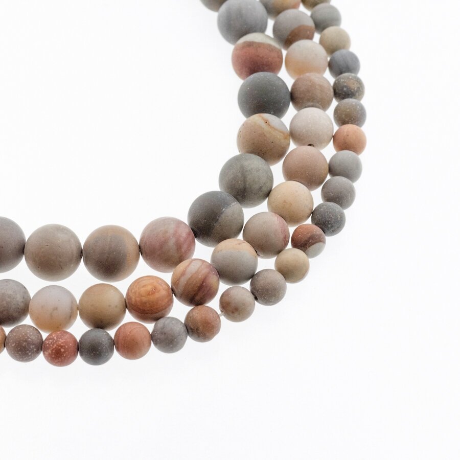 Polychrome Jasper/American Picture Jasper, Natural, Matte Round Bead, Multicolor, 37-39 cm/strand, 4, 6, 8, 10, 12 mm Polychrome Jasper/American Picture Jasper, Natural, Matte Round Bead, Multicolor, 37-39 cm/strand, 4, 6, 8, 10, 12 mm