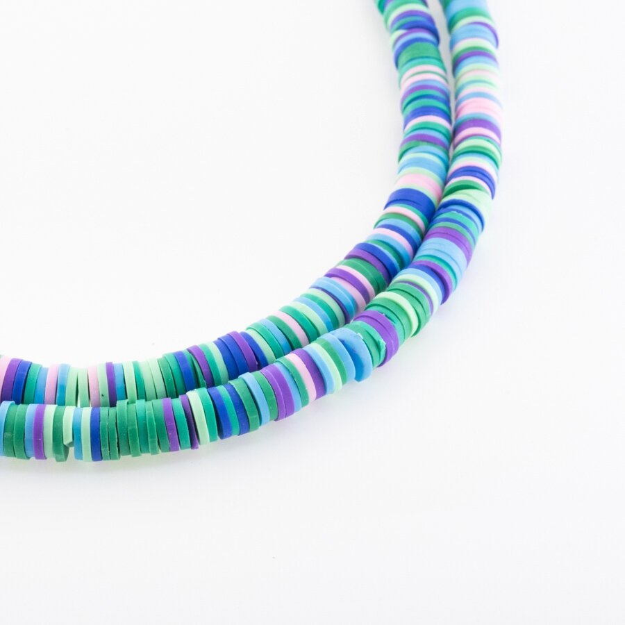 Polymer Clay, Heishi Rondelle Bead, #B06, about 38-40 cm/strand, 4x1, 6x1, 8x1 mm