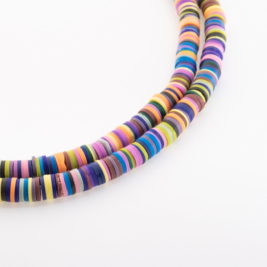 Polymer Clay, Heishi Rondelle Bead, #B21, about 38-40 cm/strand, 4x1, 6x1, 8x1 mm