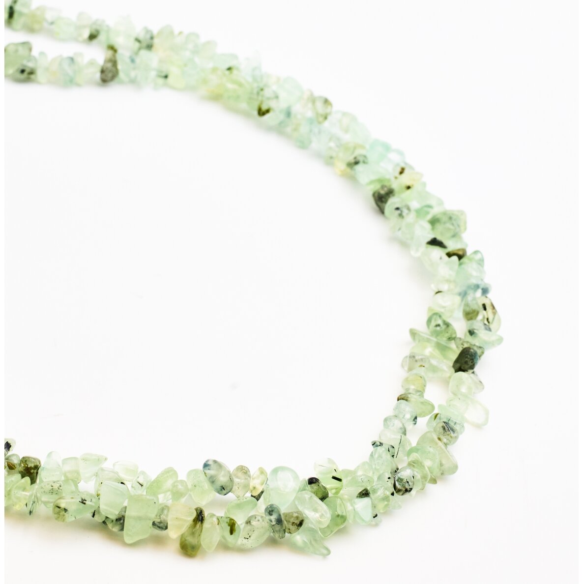 Prehnite, chip bead, about 80–83 cm/strand
