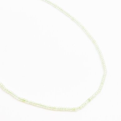 Prehnite, natural, A quality, faceted, abacus rondelle bead, 37-39 cm/string, 3x2 mm Prehnite, natural, A quality, faceted, abacus rondelle bead, 37-39 cm/string, 3x2 mm