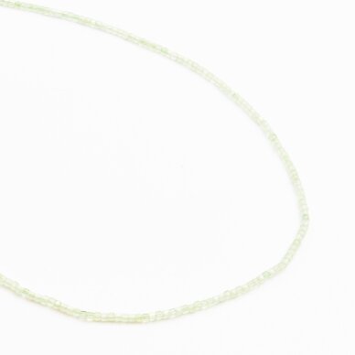 Prehnite, natural, A quality, faceted, cube bead, 37-39 cm/string, 2 mm Prehnite, natural, A quality, faceted, cube bead, 37-39 cm/string, 2 mm